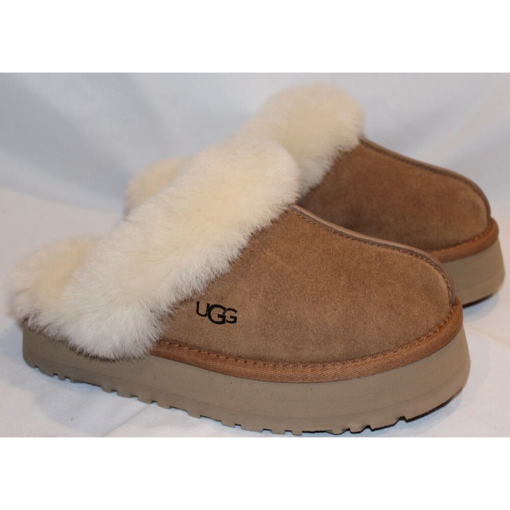 UGG Women's Disquette Suede Shearling lined Slippers Chestnut‎ US 9 E 40